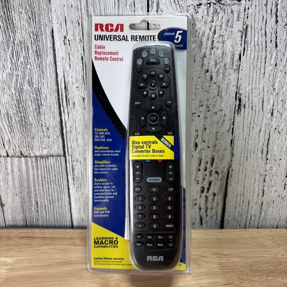 RCA Universal Remote Control 5 Devices Cable Replacement Remote